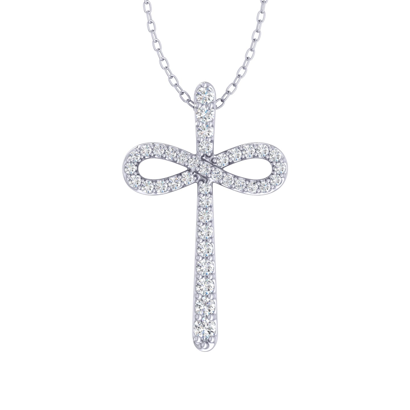 Lab Grown Infinity Diamond Cross Necklace
