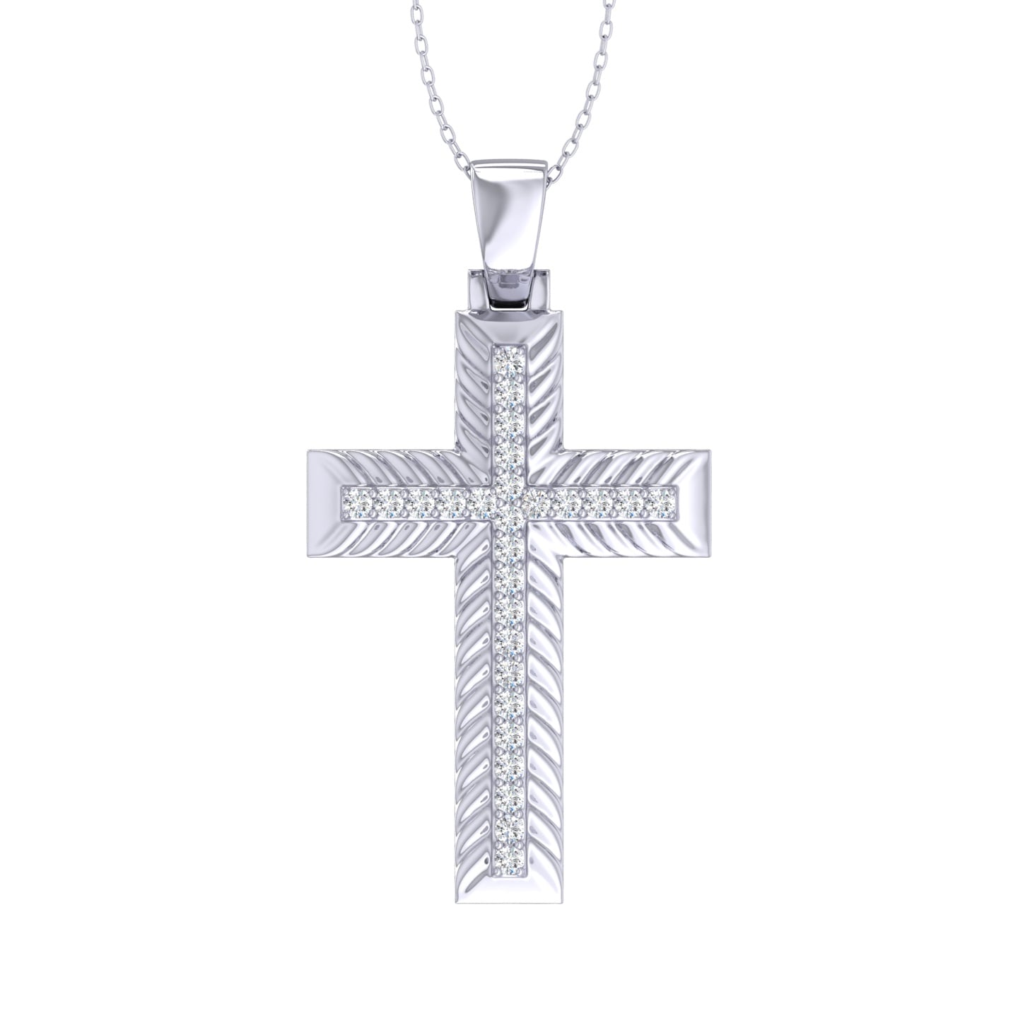 Art Deco Lab Grown Diamond Cross Necklace