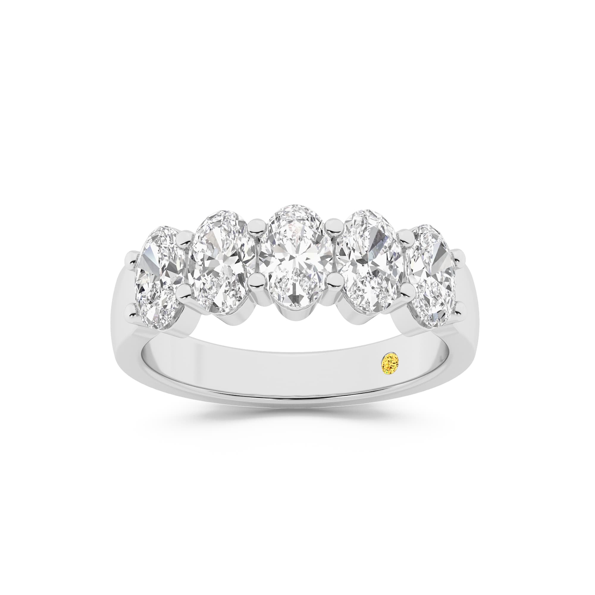 Ciel White Gold Lab Grown Five Stone Oval Diamond Ring