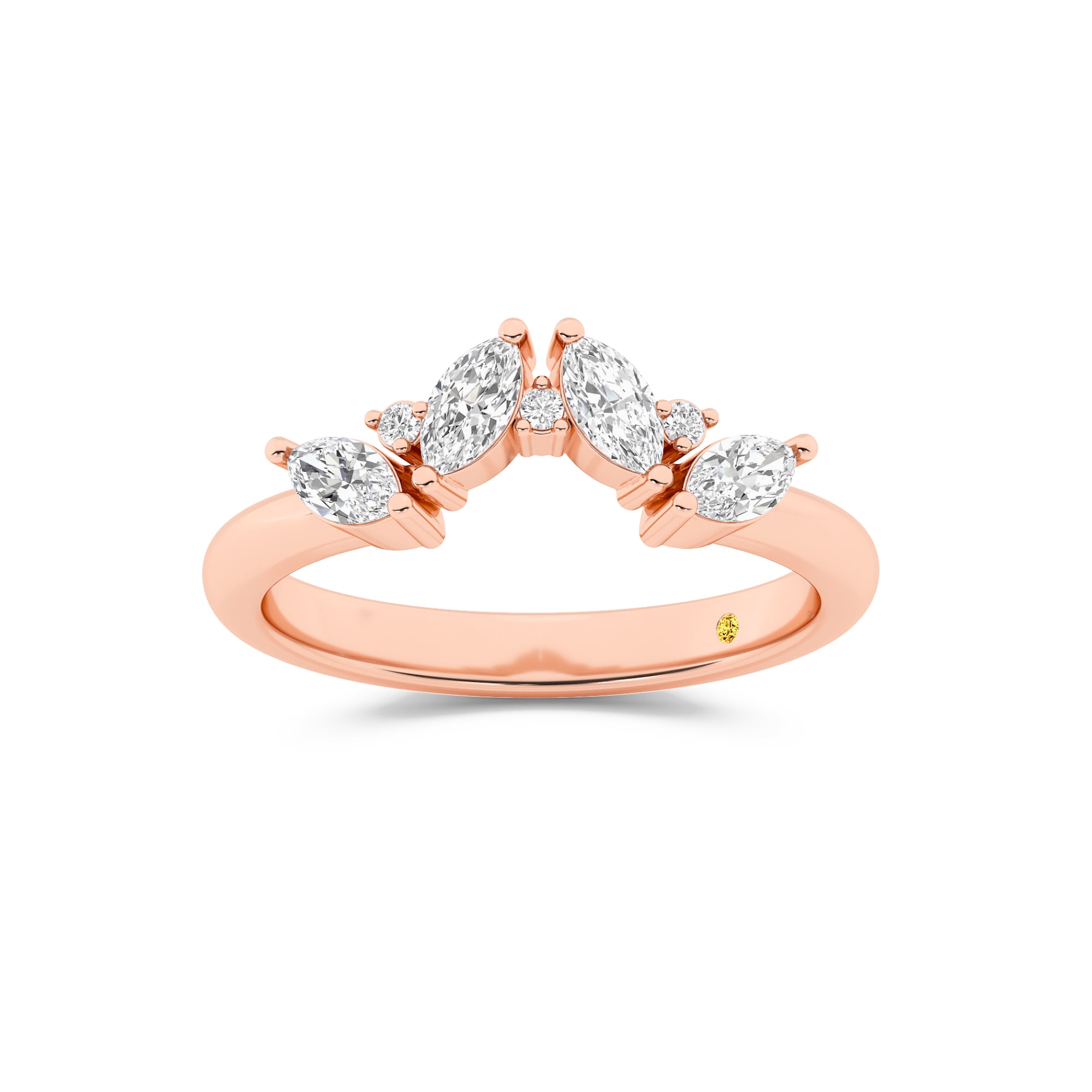 Annabella Lab Grown Curved Diamond Band| Rose Gold 3/8 CT. TW.