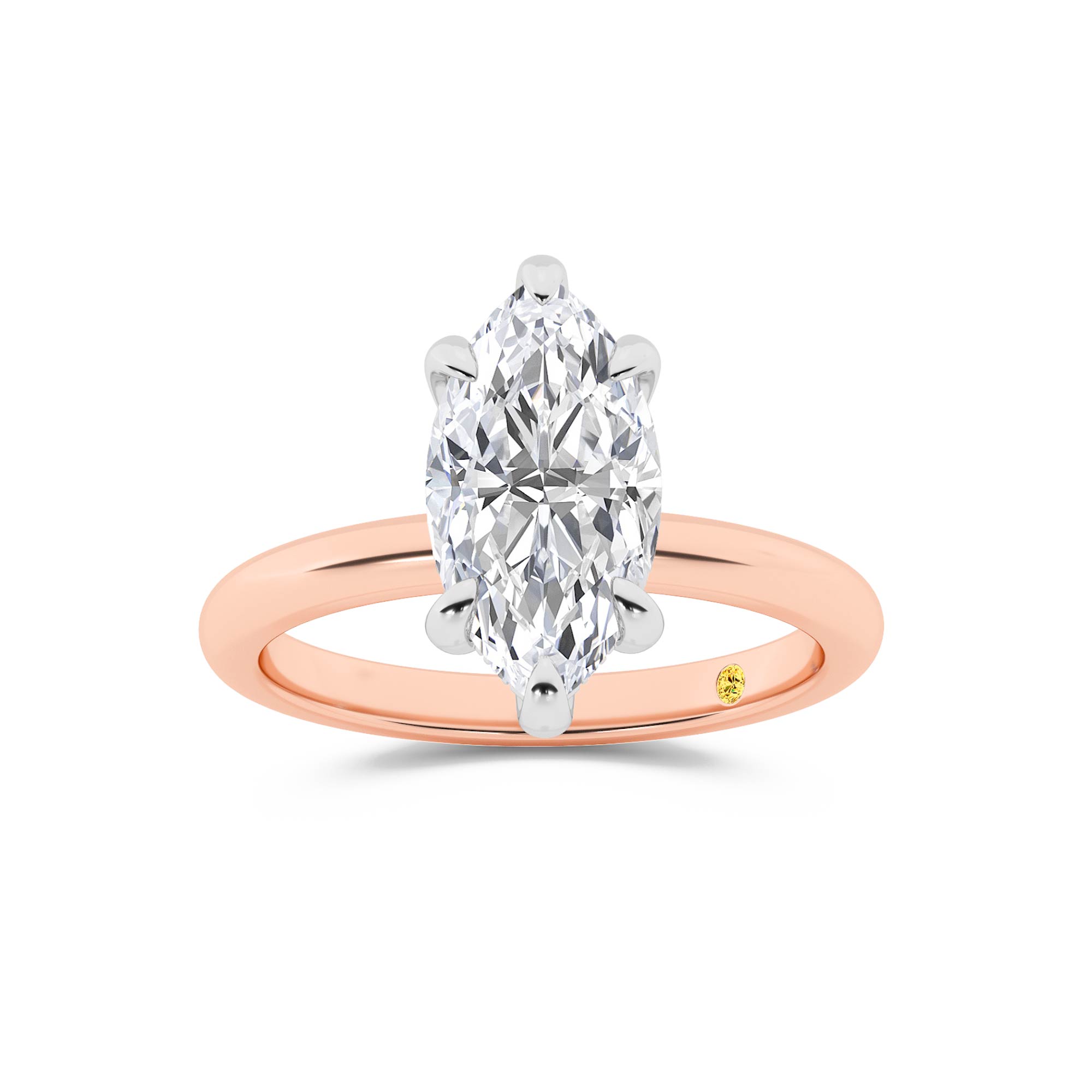 Fez Lab Grown Hidden Halo Marquise Shape Diamond Engagement RIng