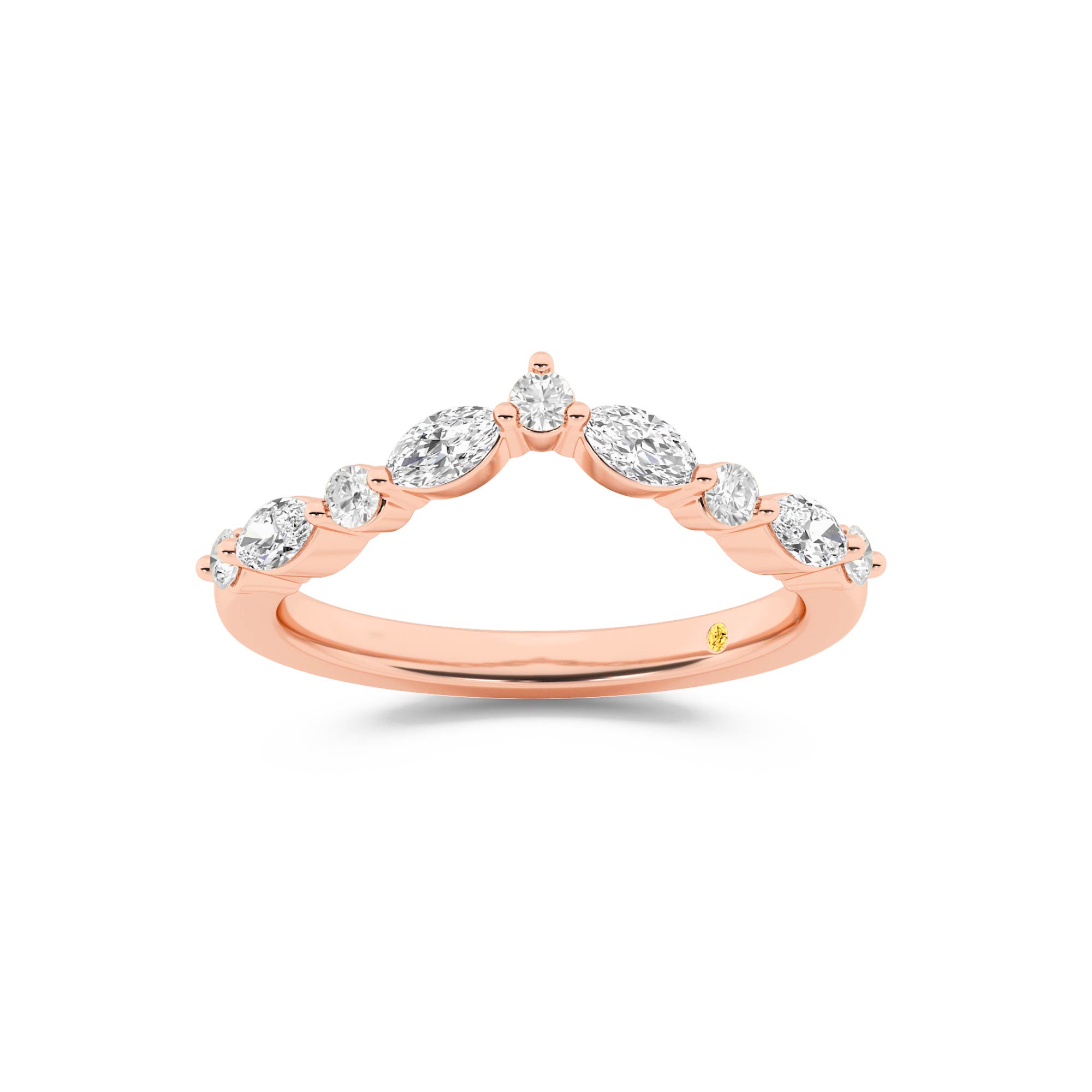 Angelina Lab Grown Curved Diamond Band| Rose Gold 3/8 CT. TW.