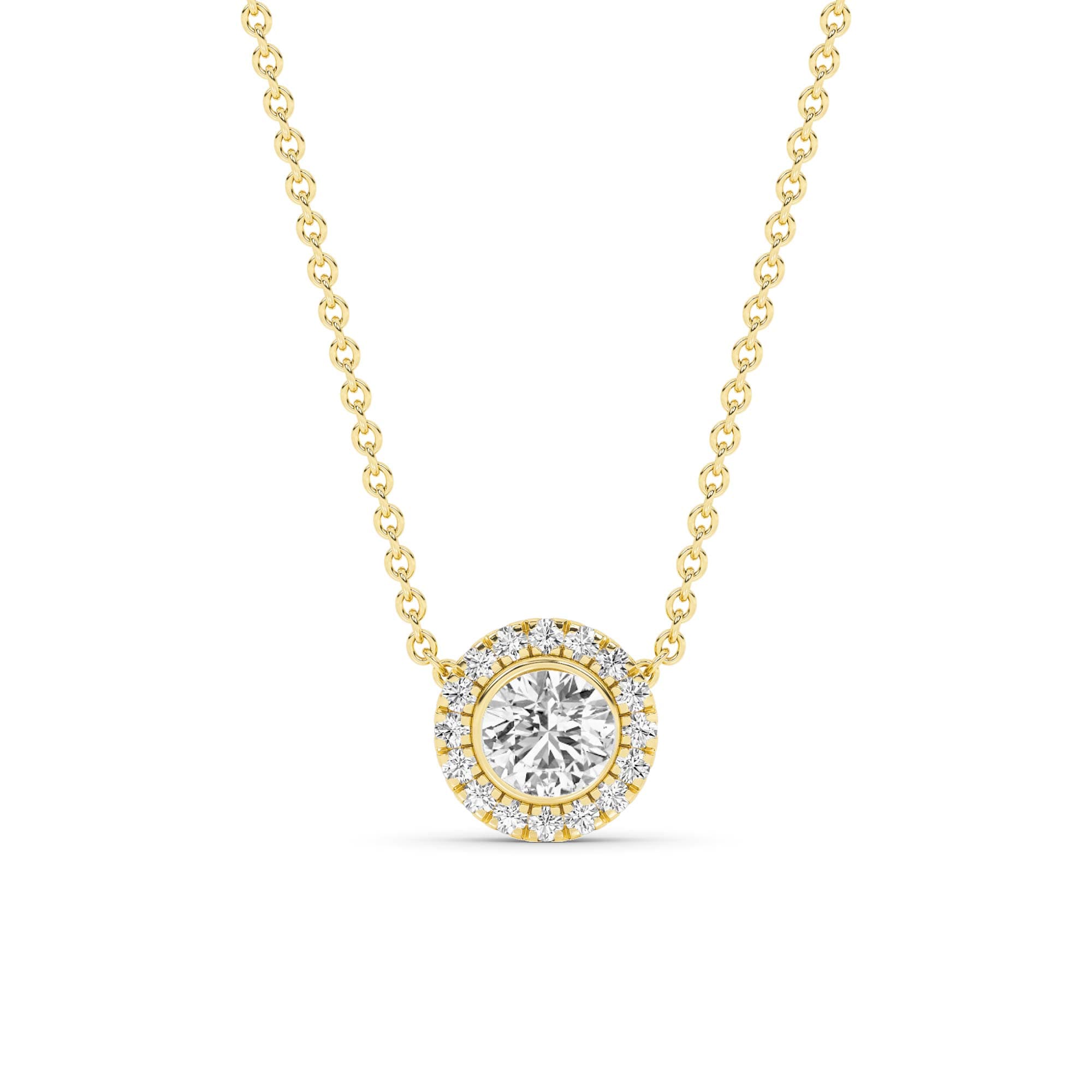 Apex Lab Grown Halo Diamond Necklace