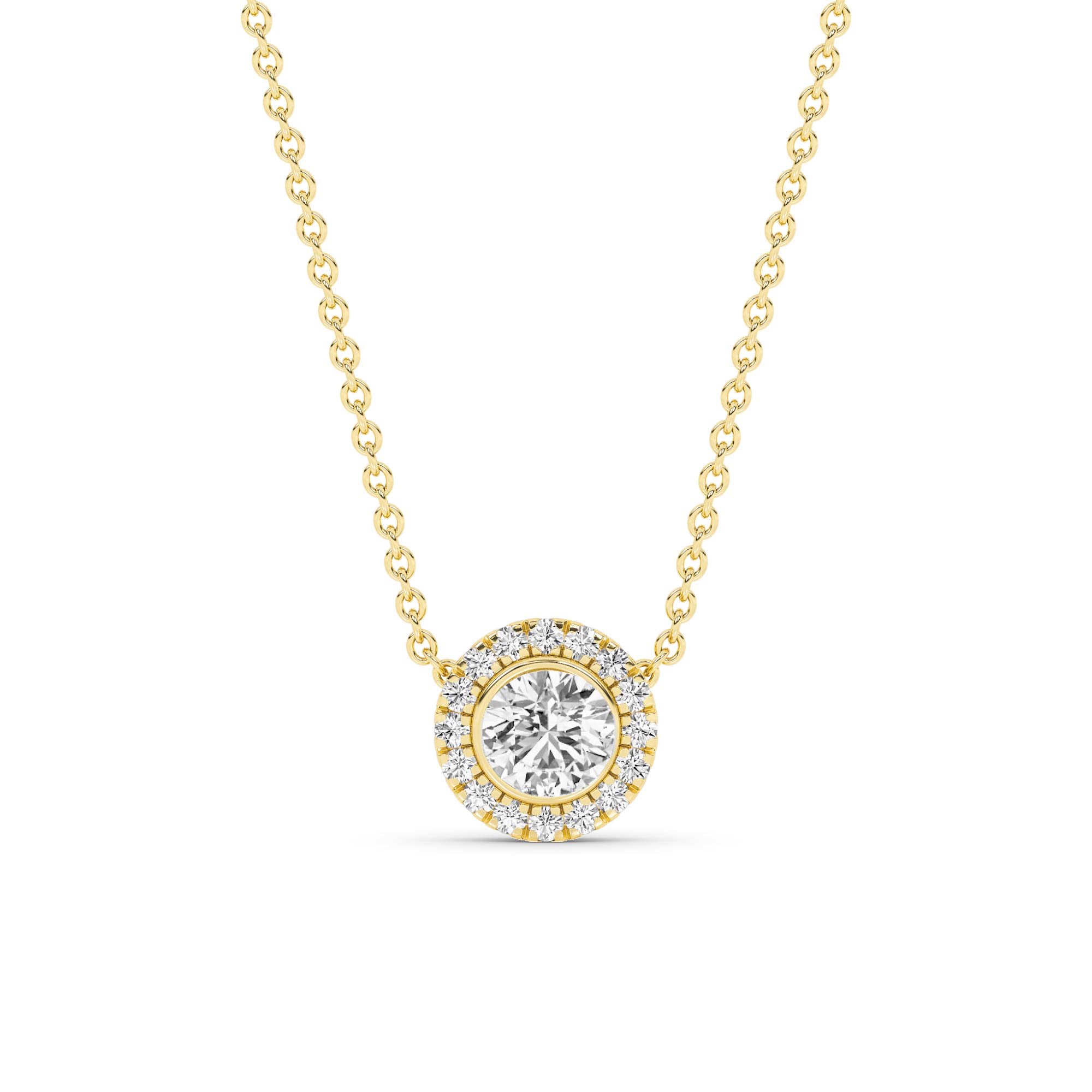 Apex Lab Grown Halo Diamond Necklace