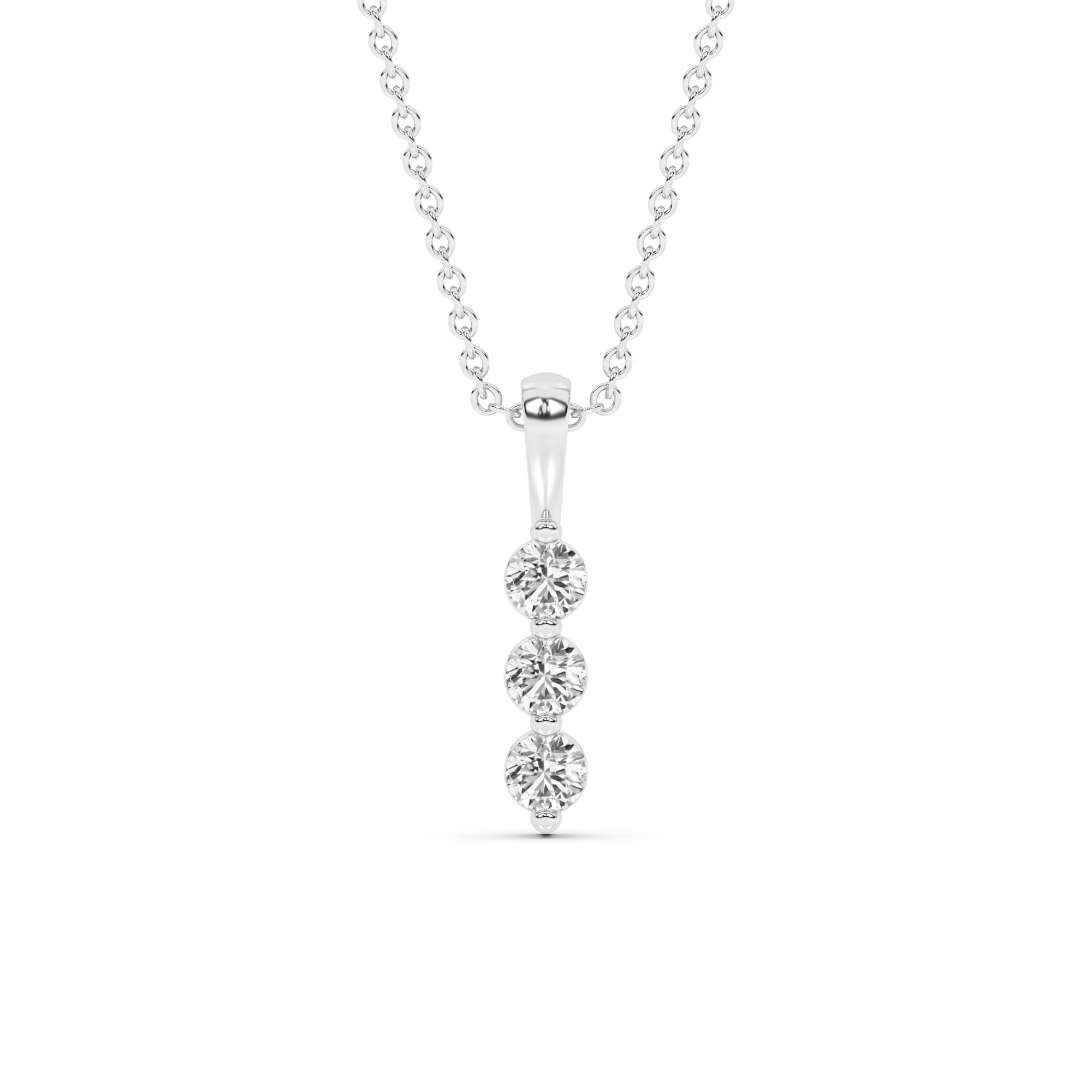 Ascent Three Stone Lab Grown Diamond Pendant Necklace