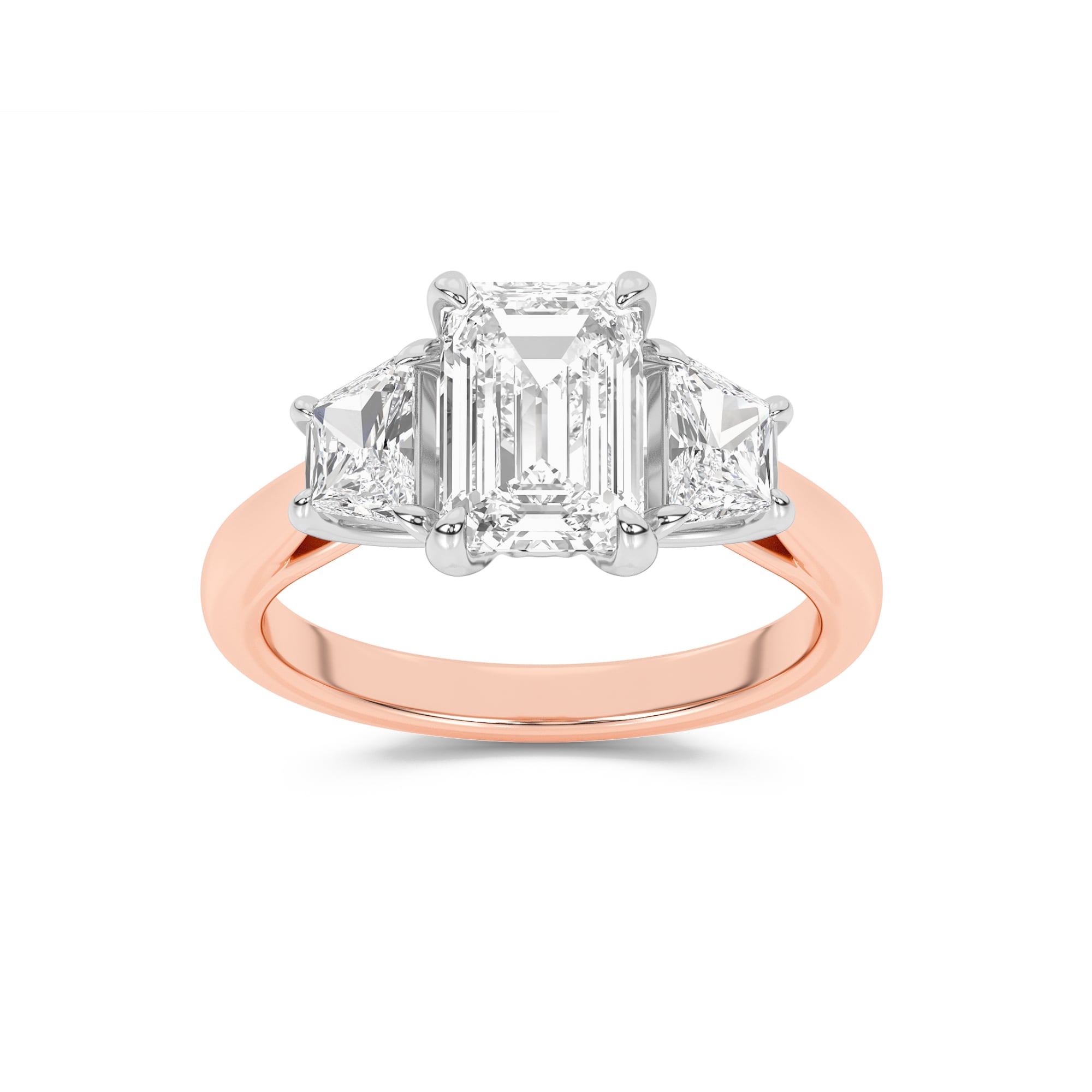 Amara Chand Lab Grown Emerald Cut Diamond Engagement Ring