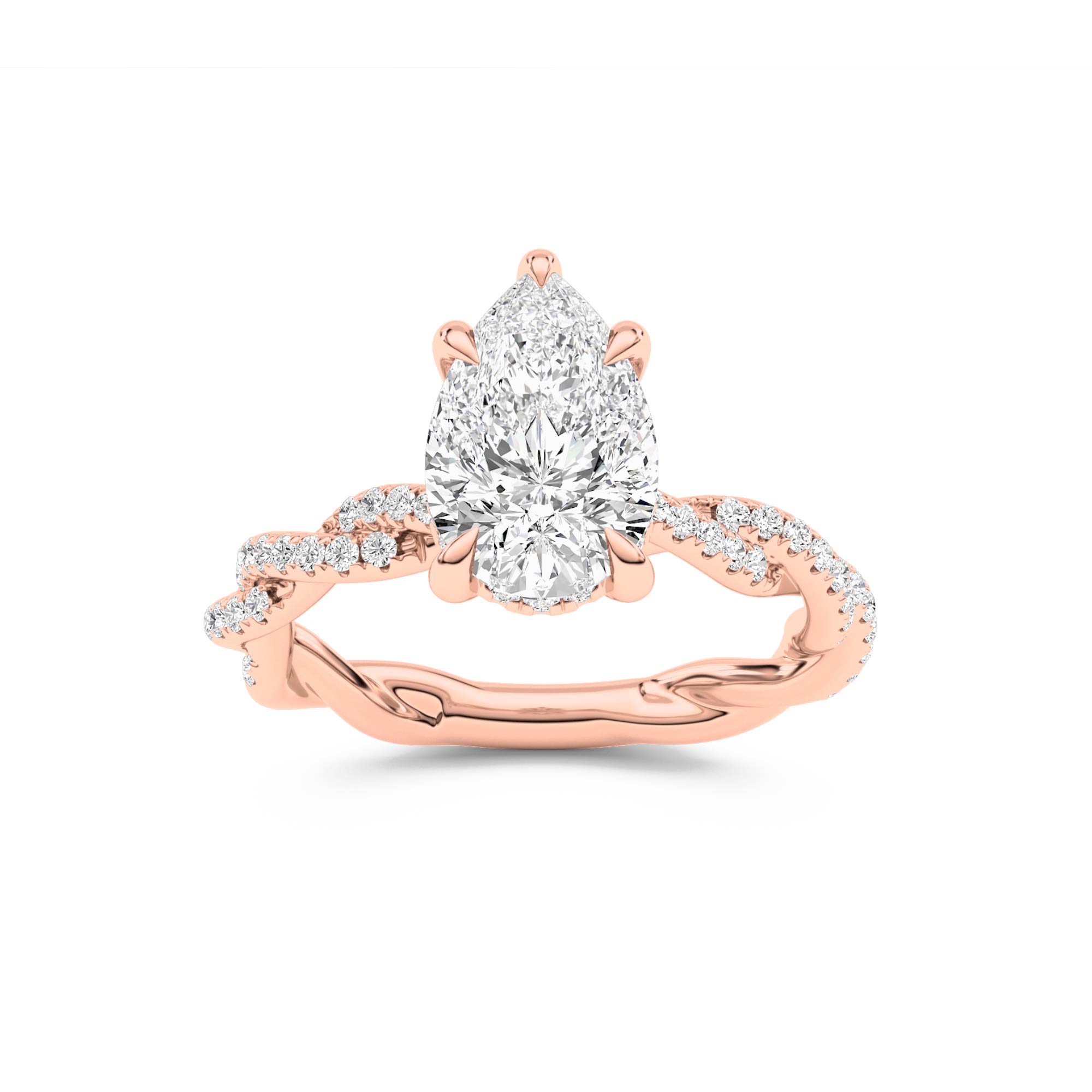 ChiraTan Pear Shape Lab Grown Diamond Engagement Ring