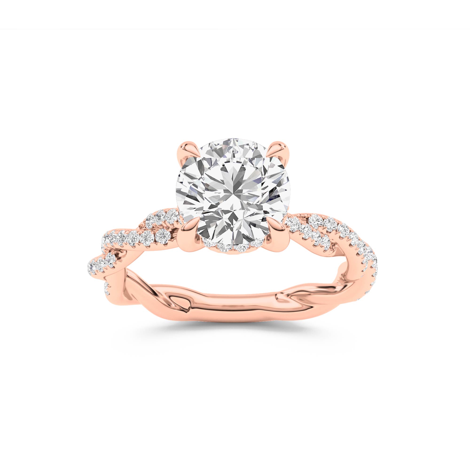 ChiraTan Round Lab Grown Diamond Engagement Ring